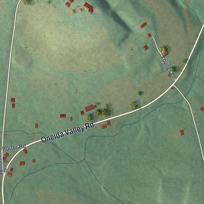 Close-up of the map of Cherry Valley, Pennsylvania print showing street and building detail
