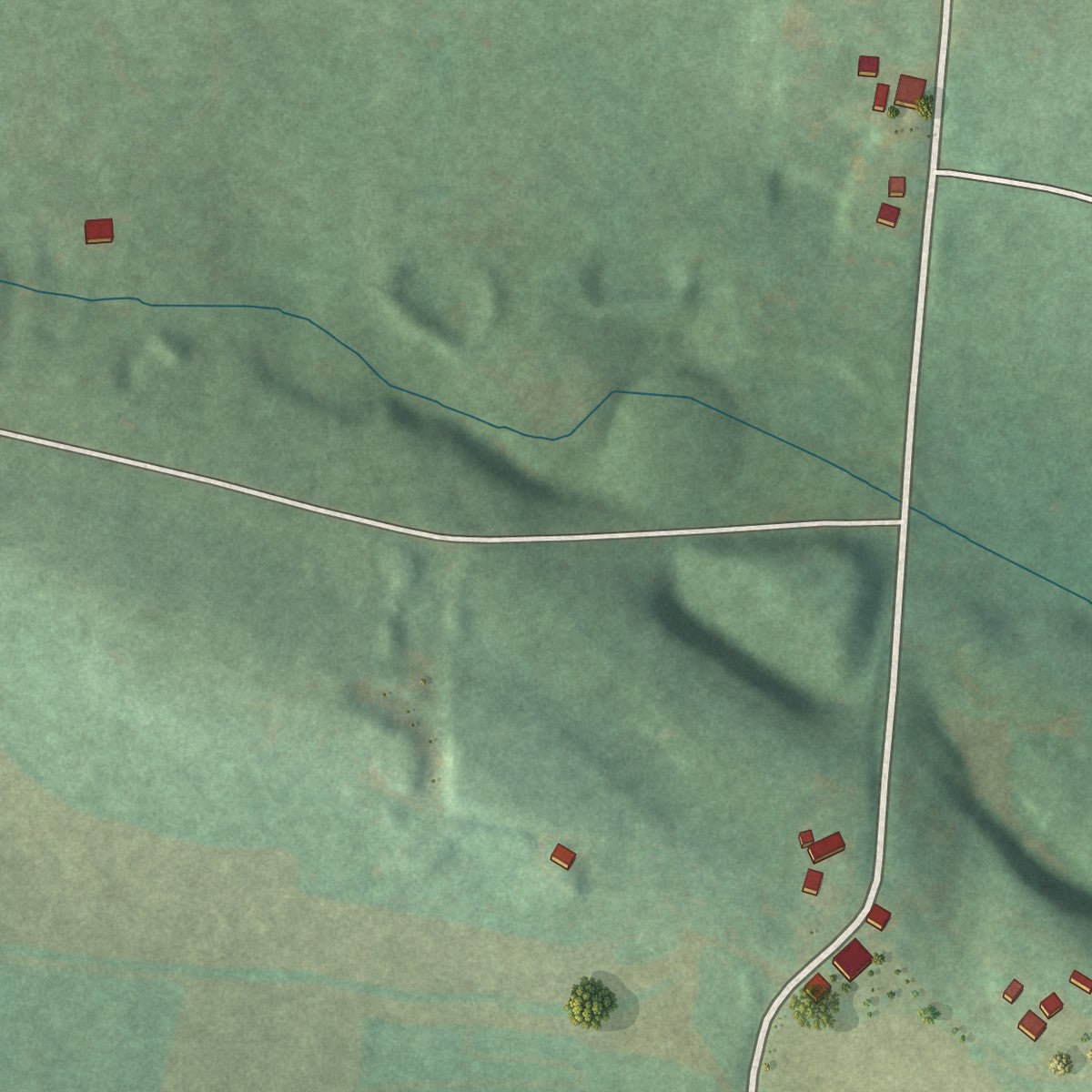 Second close-up of the map of Cherry Valley, Pennsylvania print showing more streets and buildings