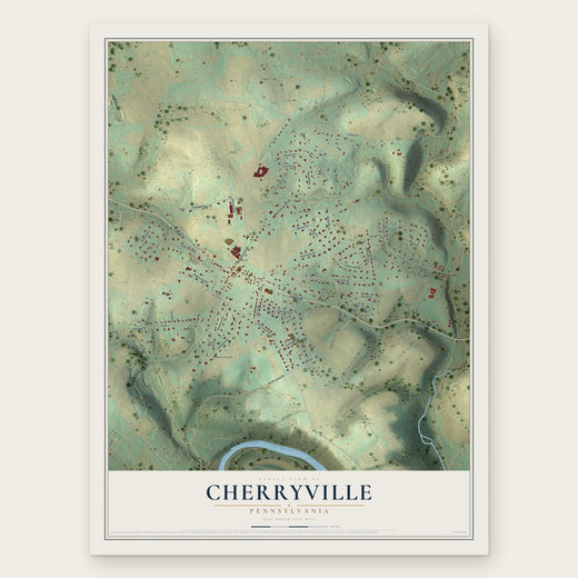 Cherryville, Pennsylvania map print, the full design