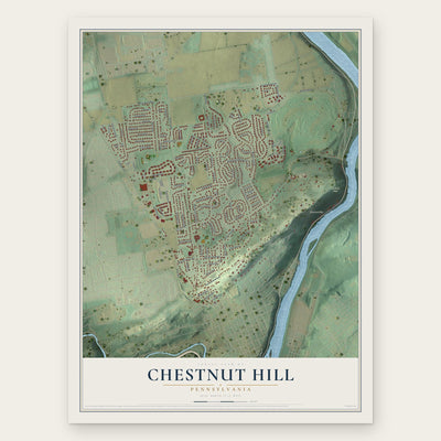 Chestnut Hill, Pennsylvania map print, the full design