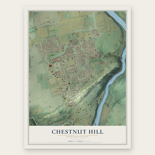 Chestnut Hill, Pennsylvania map print, the full design