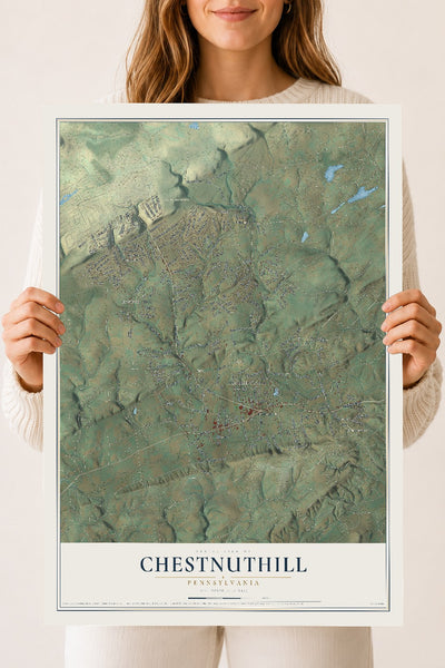 Map of Chestnuthill, Pennsylvania, 18 x 24 inch unframed archival matte print