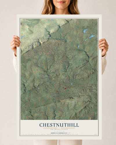 Map of Chestnuthill, Pennsylvania, 24 x 36 inch unframed archival matte print