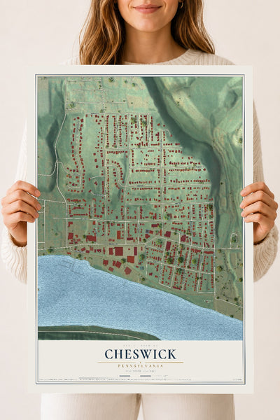 Map of Cheswick, Pennsylvania, 18 x 24 inch unframed archival matte print