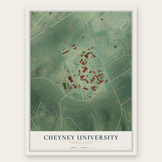 Cheyney University, Pennsylvania map print, the full design