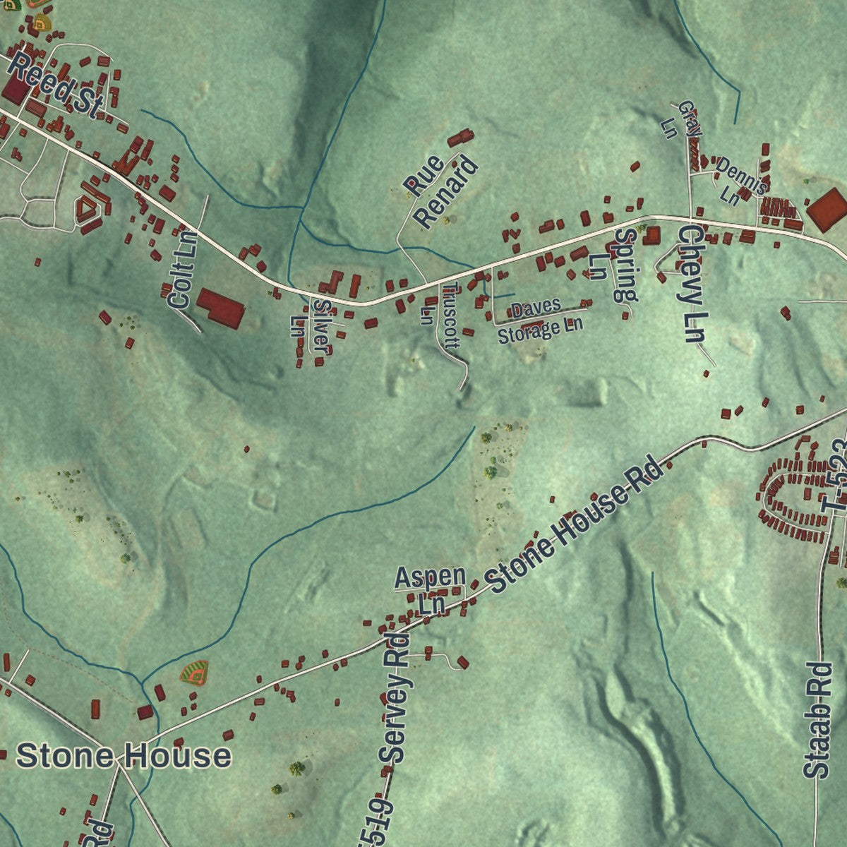 Second close-up of the map of Clarion, Clarion County, Pennsylvania print showing more streets and buildings