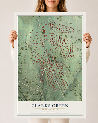 Map of Clarks Green, Pennsylvania, 24 x 36 inch unframed archival matte print