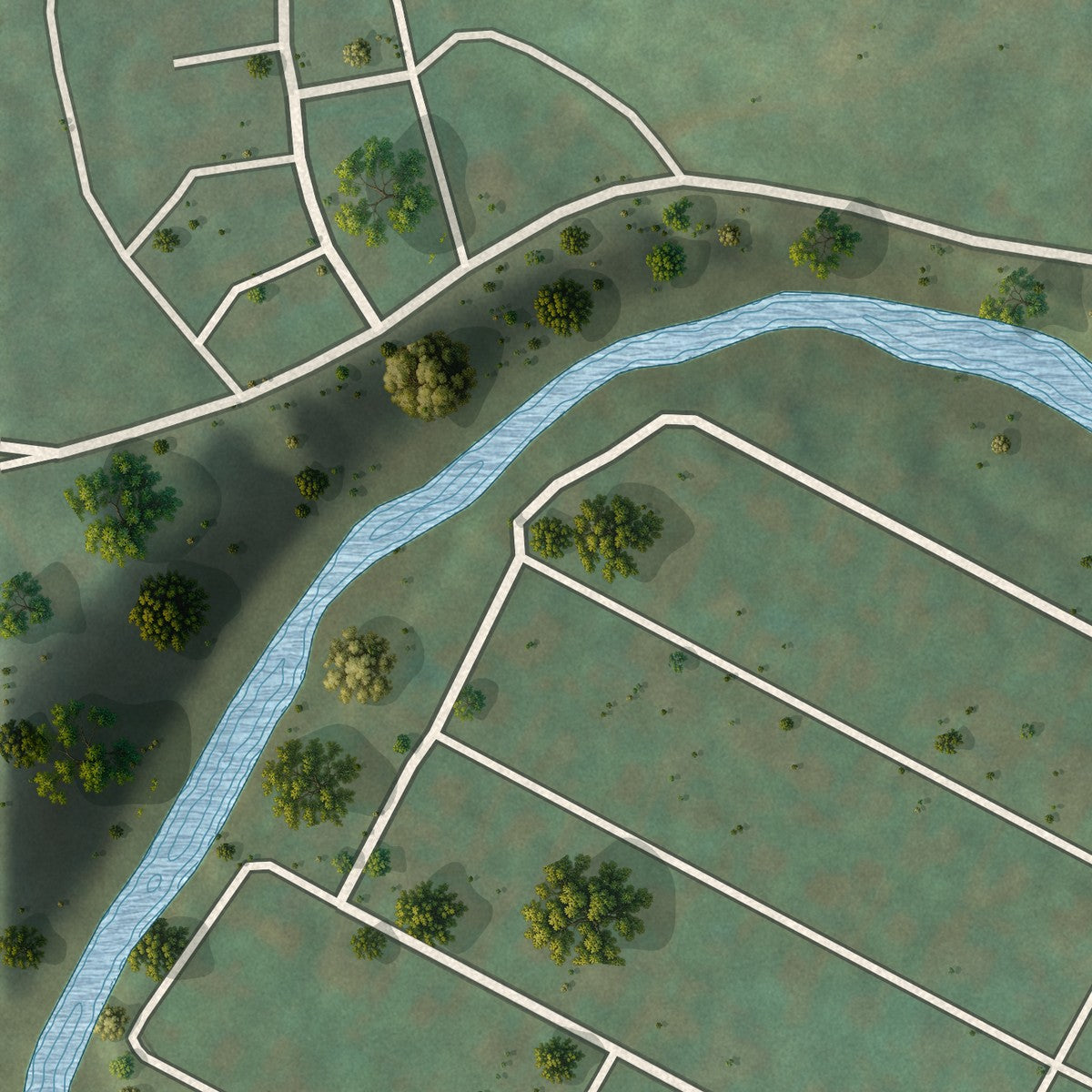 Second close-up of the map of Clarksville, Pennsylvania print showing more streets and buildings