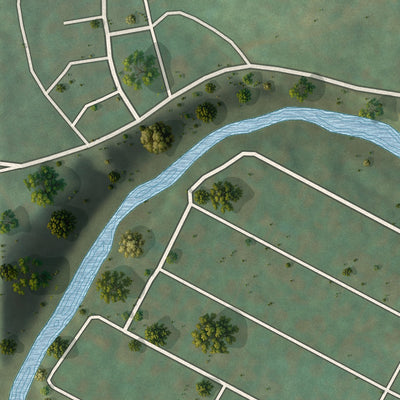 Second close-up of the map of Clarksville, Pennsylvania print showing more streets and buildings