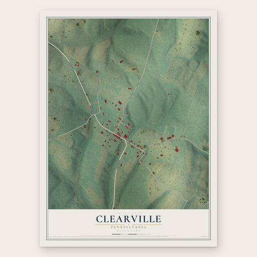 Clearville, Pennsylvania map print, the full design