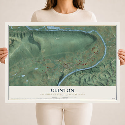 Map of Clinton, Lycoming County, Pennsylvania, 18 x 24 inch unframed archival matte print