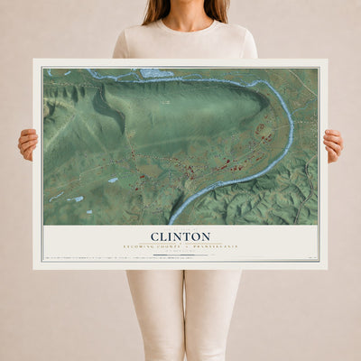 Map of Clinton, Lycoming County, Pennsylvania, 24 x 36 inch unframed archival matte print