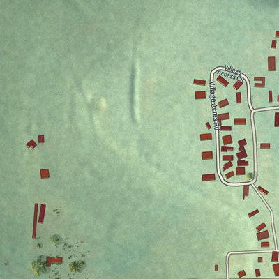 Second close-up of the map of Clintonville, Pennsylvania print showing more streets and buildings
