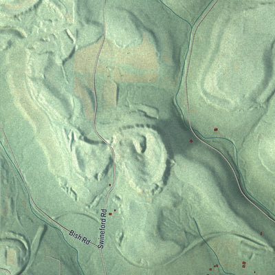 Close-up of the map of Clover, Pennsylvania print showing street and building detail