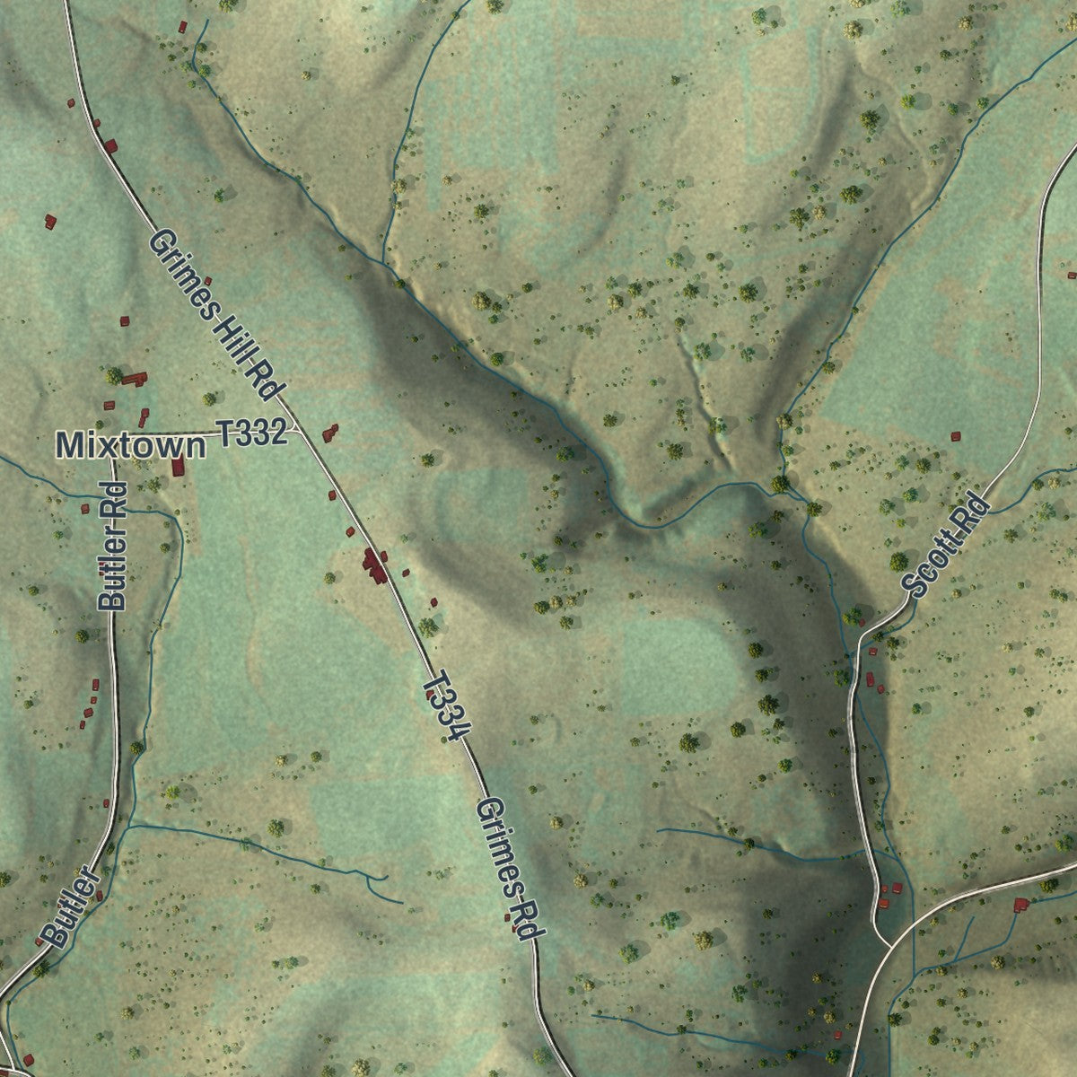 Close-up of the map of Clymer, Tioga County, Pennsylvania print showing street and building detail