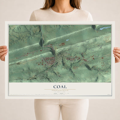 Map of Coal, Pennsylvania, 18 x 24 inch unframed archival matte print