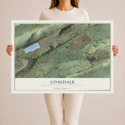 Map of Coaldale, Schuylkill County, Pennsylvania, 24 x 36 inch unframed archival matte print