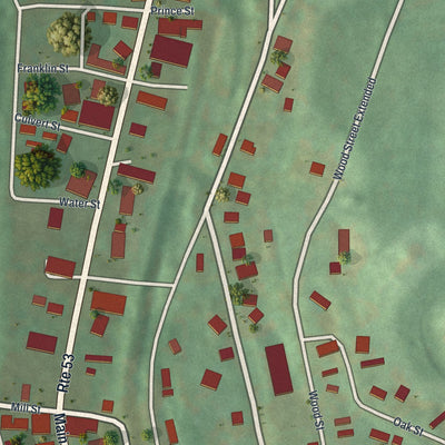 Second close-up of the map of Coalport, Pennsylvania print showing more streets and buildings