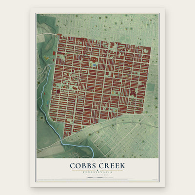 Cobbs Creek, Pennsylvania map print, the full design