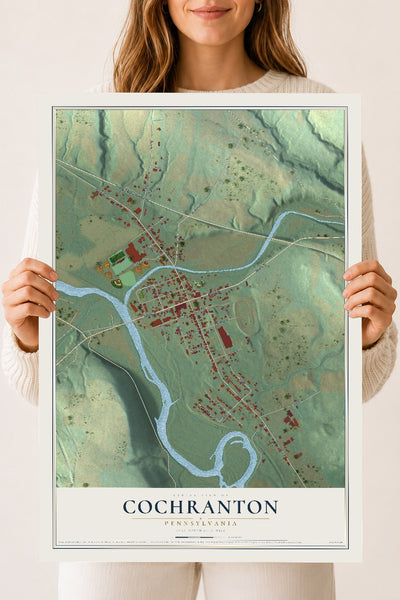 Map of Cochranton, Pennsylvania, 18 x 24 inch unframed archival matte print