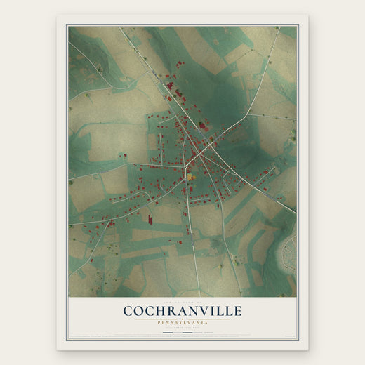 Cochranville, Pennsylvania map print, the full design