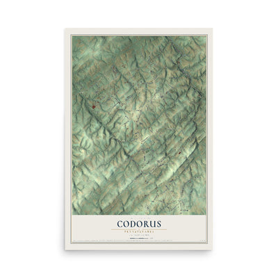 Map of Codorus, Pennsylvania, 12 x 18 inch unframed archival matte print