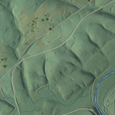 Second close-up of the map of Cold Spring, Pennsylvania print showing more streets and buildings