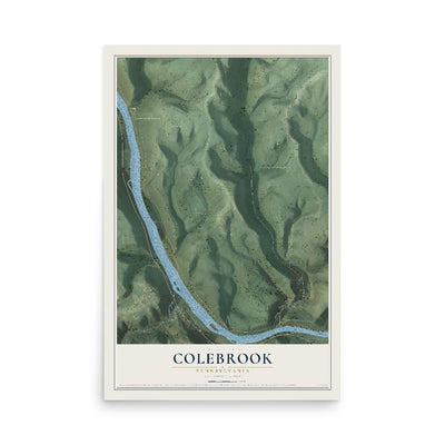 Map of Colebrook, Pennsylvania, 12 x 18 inch unframed archival matte print