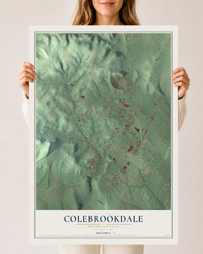 Map of Colebrookdale, Pennsylvania, 24 x 36 inch unframed archival matte print