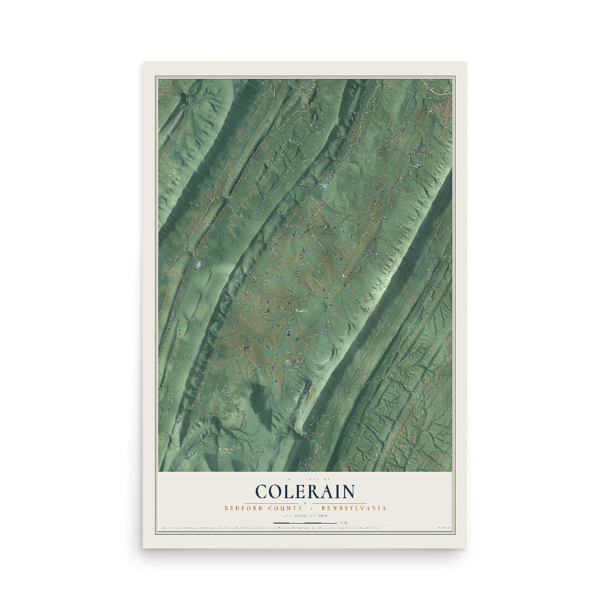 Map of Colerain, Bedford County, Pennsylvania, 12 x 18 inch unframed archival matte print