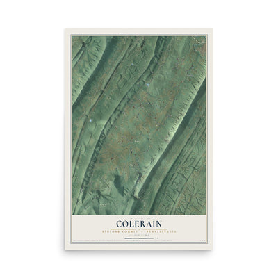 Map of Colerain, Bedford County, Pennsylvania, 12 x 18 inch unframed archival matte print