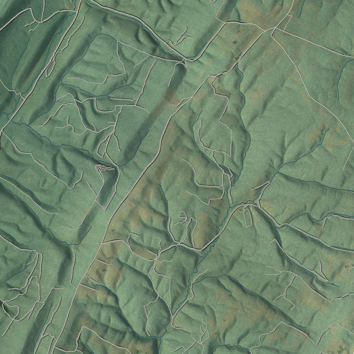 Close-up of the map of Colerain, Bedford County, Pennsylvania print showing street and building detail