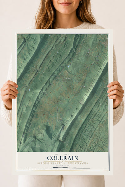 Map of Colerain, Bedford County, Pennsylvania, 18 x 24 inch unframed archival matte print
