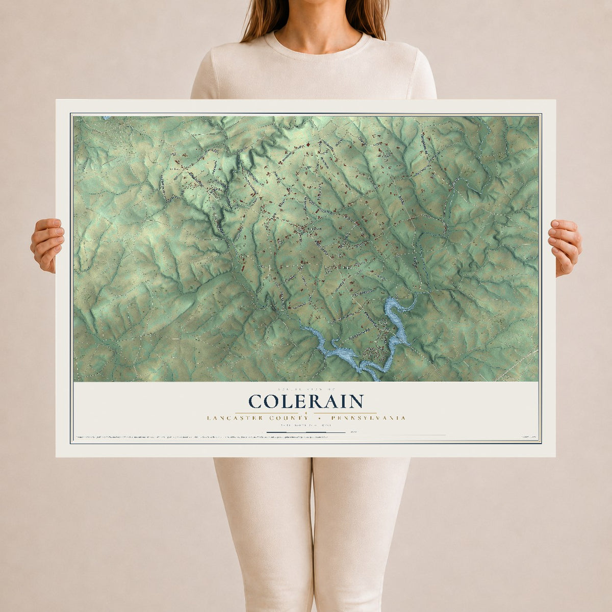 Map of Colerain, Lancaster County, Pennsylvania, 24 x 36 inch unframed archival matte print