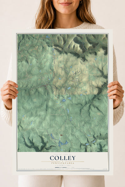 Map of Colley, Pennsylvania, 18 x 24 inch unframed archival matte print