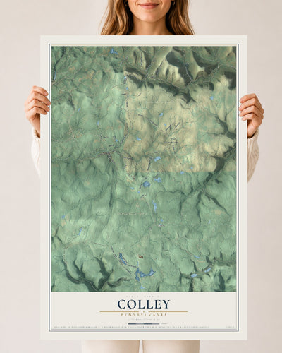 Map of Colley, Pennsylvania, 24 x 36 inch unframed archival matte print