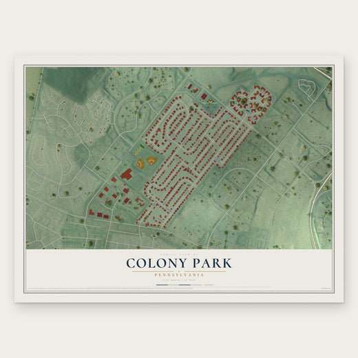 Colony Park, Pennsylvania map print, the full design
