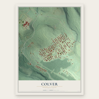 Colver, Pennsylvania map print, the full design
