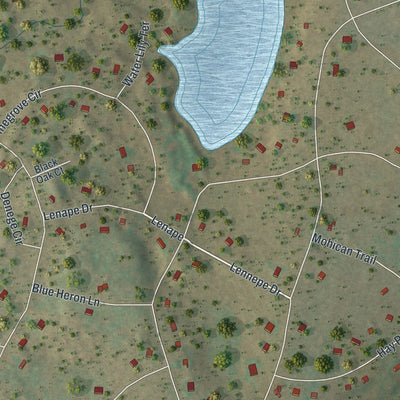 Close-up of the map of Conashaugh Lakes, Pennsylvania print showing street and building detail