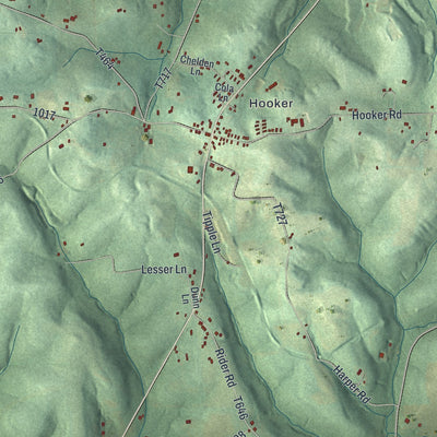 Second close-up of the map of Concord, Butler County, Pennsylvania print showing more streets and buildings