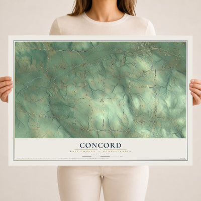 Map of Concord, Erie County, Pennsylvania, 18 x 24 inch unframed archival matte print