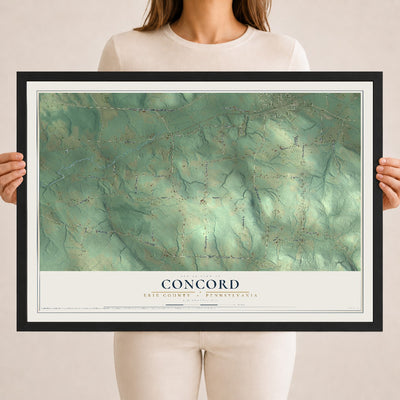 Map of Concord, Erie County, Pennsylvania, 18 x 24 inch print in a black wood frame