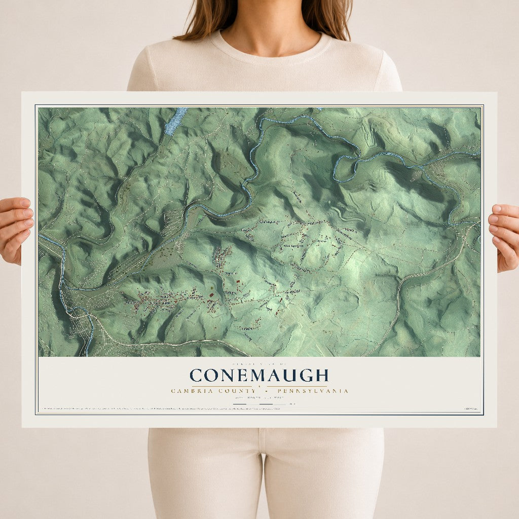 Map of Conemaugh, Cambria County, Pennsylvania, 18 x 24 inch unframed archival matte print