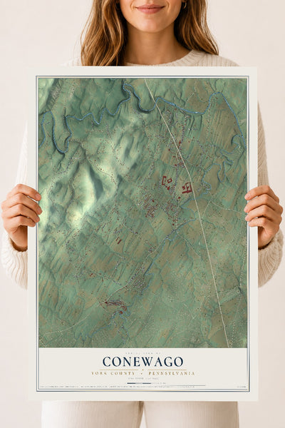 Map of Conewago, York County, Pennsylvania, 18 x 24 inch unframed archival matte print