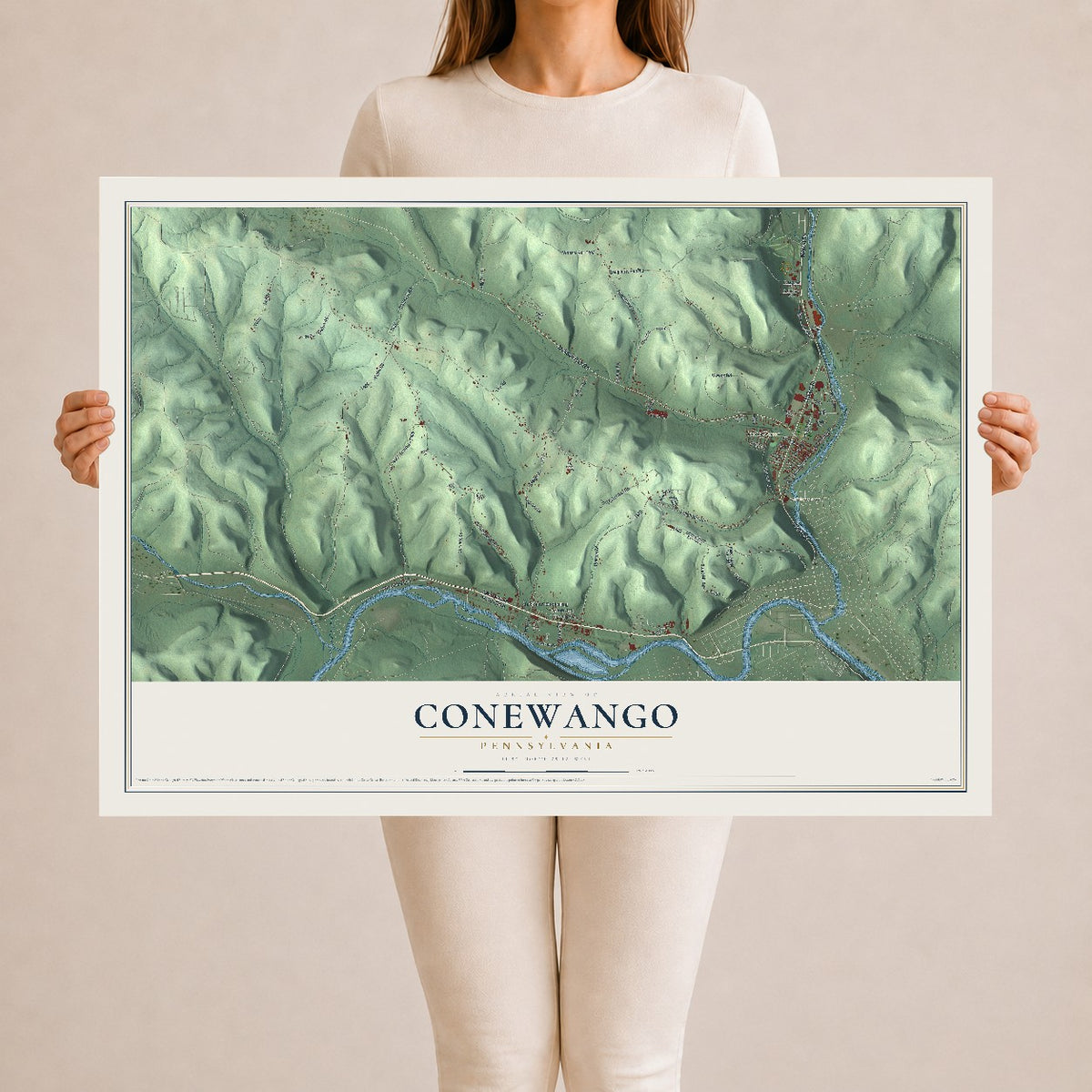 Map of Conewango, Pennsylvania, 24 x 36 inch unframed archival matte print