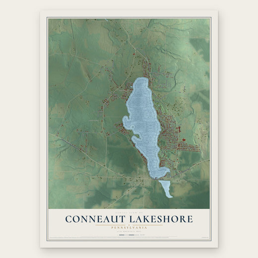 Conneaut Lakeshore, Pennsylvania map print, the full design