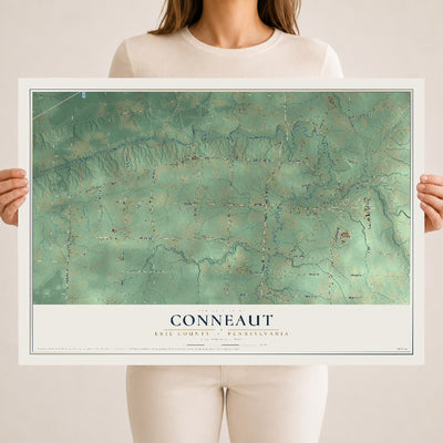 Map of Conneaut, Erie County, Pennsylvania, 18 x 24 inch unframed archival matte print