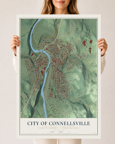 Map of the City of Connellsville, Fayette County, Pennsylvania, 24 x 36 inch unframed archival matte print