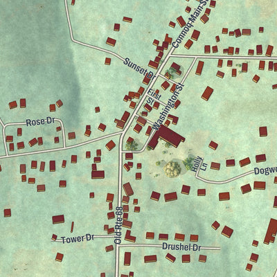 Close-up of the map of the Borough of Connoquenessing, Butler County, Pennsylvania print showing street and building detail