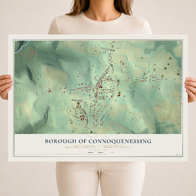 Map of the Borough of Connoquenessing, Butler County, Pennsylvania, 18 x 24 inch unframed archival matte print